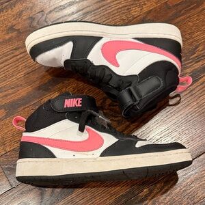 Nike Kids Black and Pink High-Top Sneakers